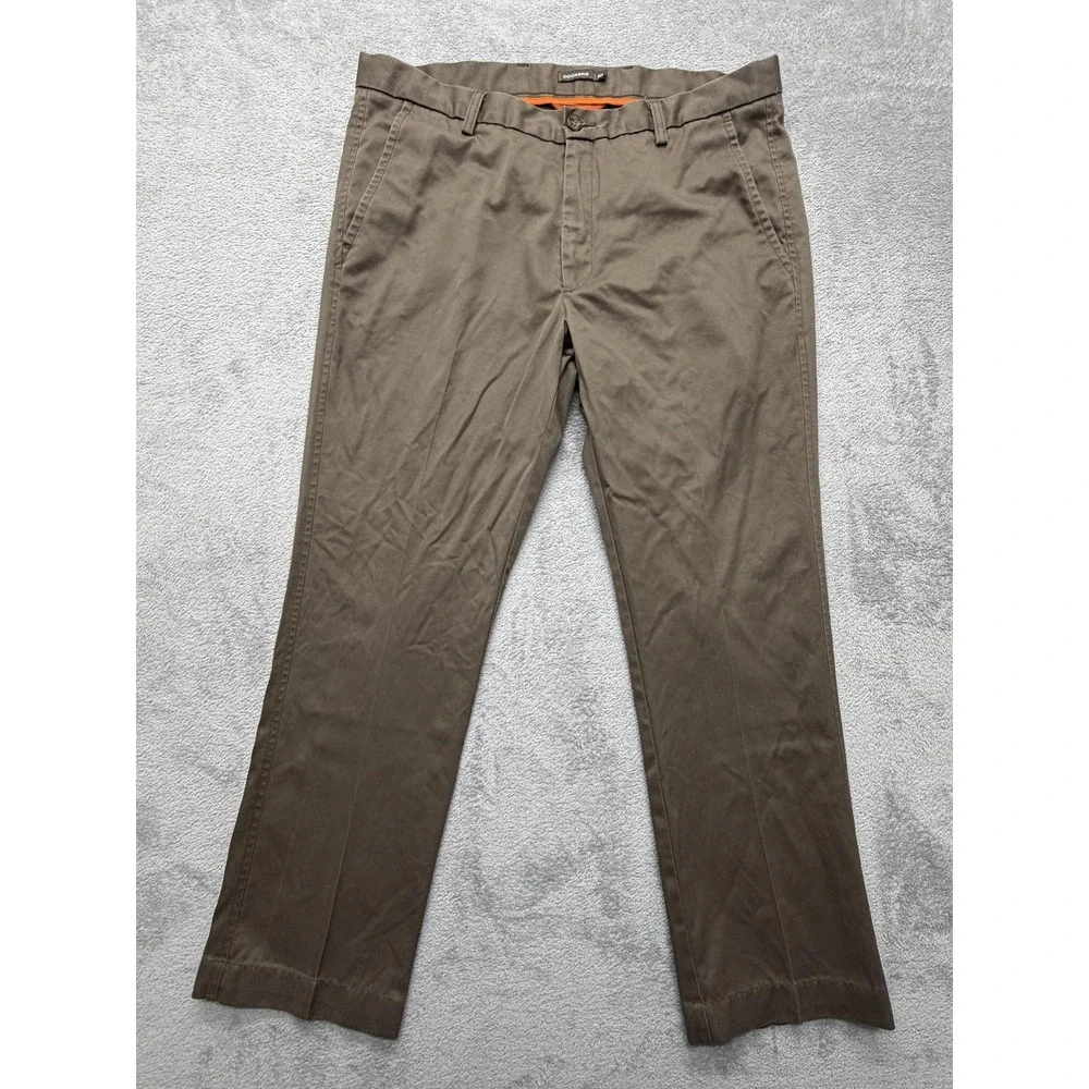 Dockers Chino Pants Men Measured 38x29 Brown Khaki D1 Slim Fit Flat Front Cotton